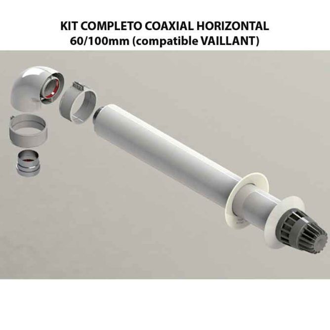 KIT COMPLETO COAXIAL HORIZONTAL 60 100mm Compatible VAILLANT