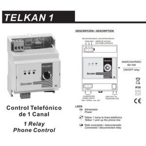 TELKAN 1 Control Telefónico de 1 Canal (Línea fija).