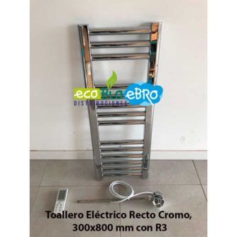 Ambiente-Toallero-Eléctrico-Recto-Cromo,-300x800-mm-con-R3-ecobioebro