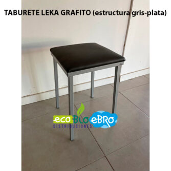 TABURETE LEKA-GRAFITO-(estructura-gris-plata)-ecobioebro