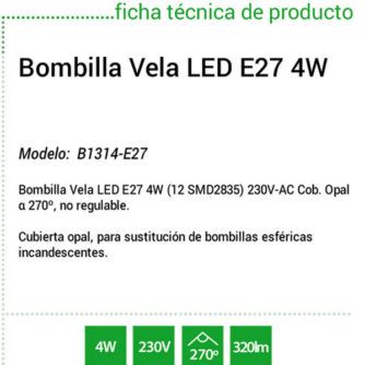 Bombilla-Led-E27-vela-ecobioebro