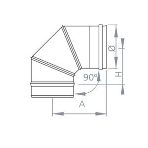 CODO 90º SIMPLE PARED INOX 316 EXTERIORES
