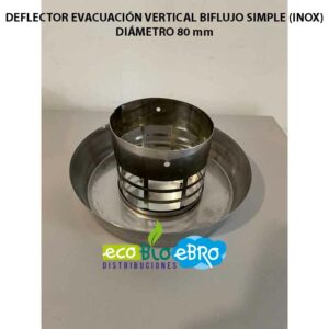DEFLECTOR-EVACUACIÓN-VERTICAL-BIFLUJO-SIMPLE-(INOX)-DIAMETRO-80-mm ecobioebro