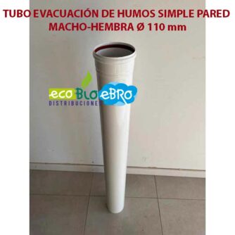 TUBO-EVACUACIÓN-DE-HUMOS-SIMPLE-PARED-MACHO-HEMBRA-Ø-110 mm ecobioebro