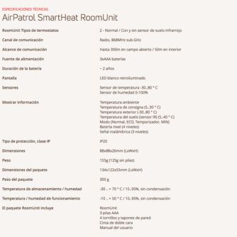 ESPECIFICACIONES-TÉCNICAS-AirPatrol-SmartHeat-RoomUnit-ecobioebro