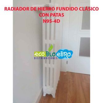 RADIADOR DE HIERRO FUNDIDO CLÁSICO N95-4D con patas ecobioebro