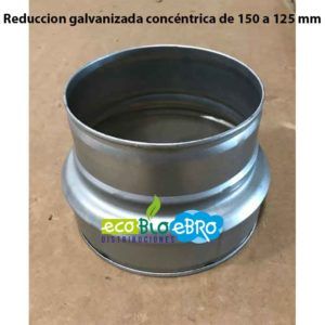 Reduccion galvanizada concentrica de 150 a 125 mm ecobioebro
