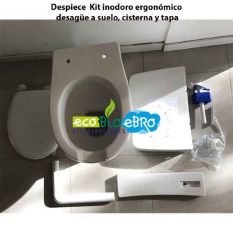 Despiece Kit inodoro ergonómico desagüe a suelo, cisterna y tapa ecobioebro