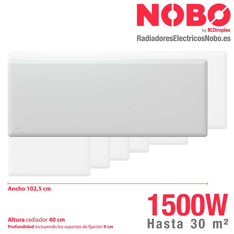 Radiador eléctrico de 1500W NOBO de bajo consumo - Prendeluz