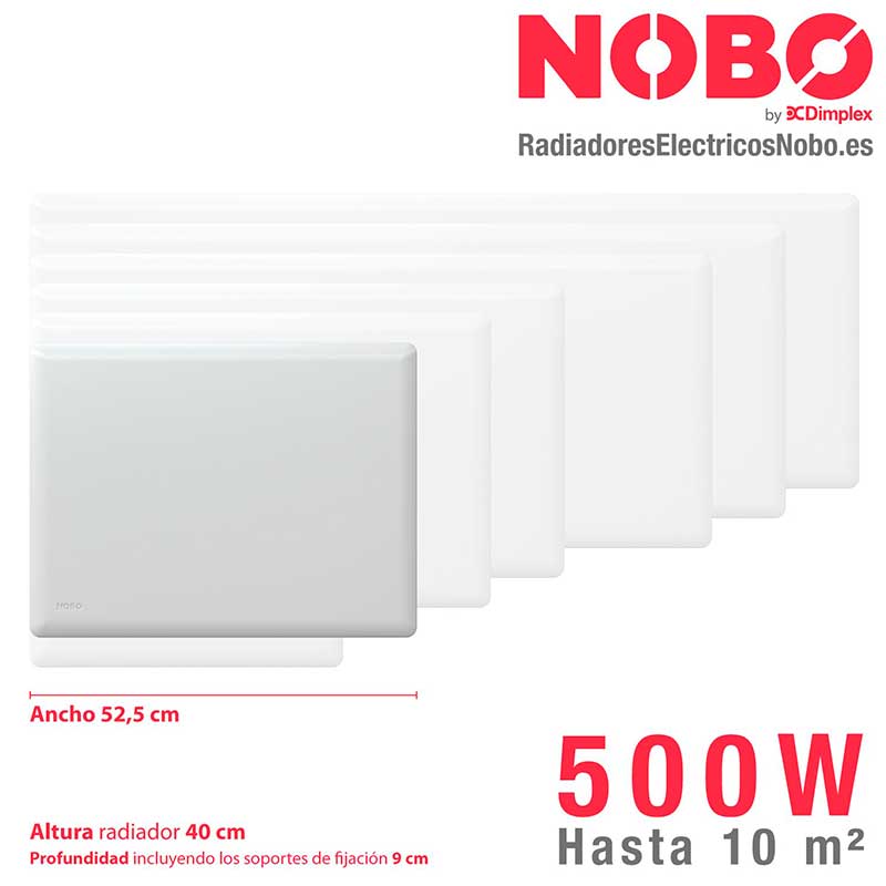 Radiador eléctrico noruego NOBO 500W - Ecobioebro