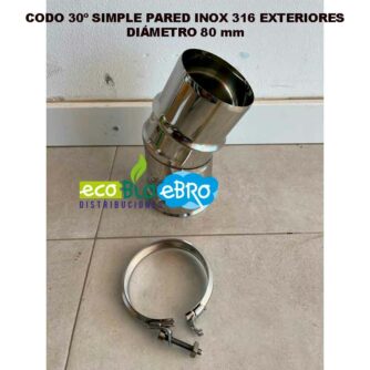 CODO-30º-SIMPLE-PARED-INOX-316-EXTERIORES-diametro-80-mm-ecobioebro