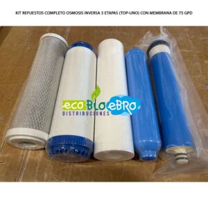 KIT-REPUESTOS-COMPLETO-OSMOSIS-INVERSA-5-ETAPAS-(TOP-UNO)-+-membrana-75-gpd-ecobioebro