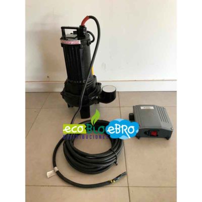 Vista Bomba Vortex 1,2kW. Salida 2” con boya (GB-CV12-DMs-A) aguas residuales ecobioebro