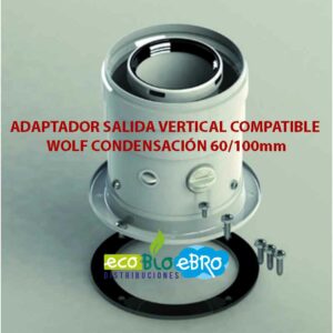 ADAPTADOR-SALIDA-VERTICAL-COMPATIBLE-WOLF-CONDENSACIÓN-60100mm ecobioebro