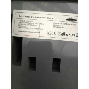 etiqueta-calefactor-ceramico-kayami S10:20M-D ecobioebro