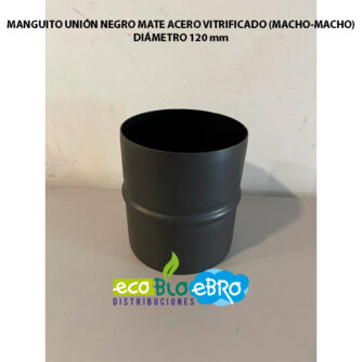 MANGUITO-UNIÓN-NEGRO-MATE-ACERO-VITRIFICADO-(MACHO-MACHO)-diametro-120-mm-ecobioebro