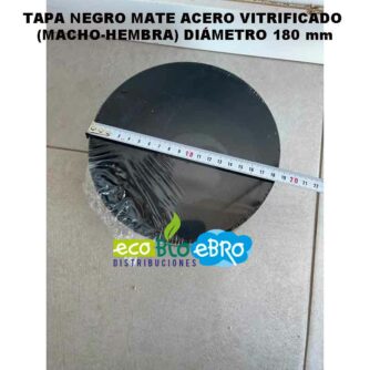 TAPA-NEGRO-MATE-ACERO-VITRIFICADO-(MACHO-HEMBRA)-diámetro-180-mm-ecobioebro