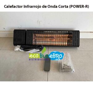 WilTec Radiador Calefactor por Infrarrojos 2000W con Mando a Distancia Estufa jardín Posible Montaje Pared 