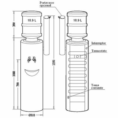 Dispensador de agua botellón SERIE 7 (especial empresas)