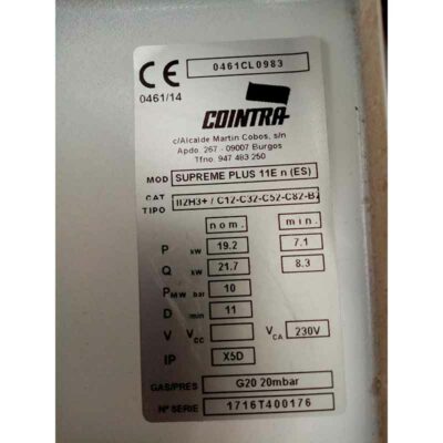Etiqueta-Membrana-calentador-SUPREME-PLUS-11E-n-(COINTRA)-ecobioebro