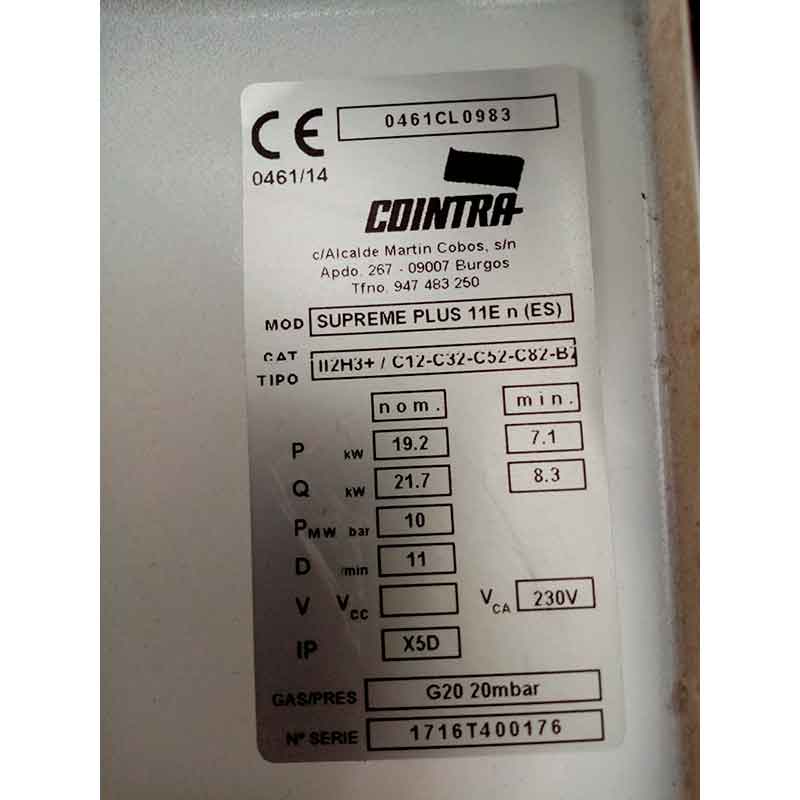 Etiqueta-Membrana-calentador-SUPREME-PLUS-11E-n-(COINTRA)-ecobioebro