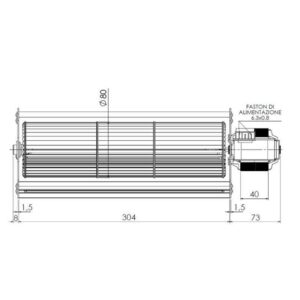 Ventilador tangencial para estufas a pellet TRIAL 8A130B-001 - 8FA666-D2