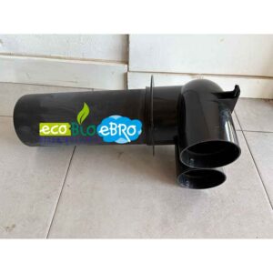 PLENUM SALIDA A TECHO LARGA DE ENTRADA (2 x Ø75:90 mm) y SALIDA (1 x Ø125 mm) ECOBIOEBRO