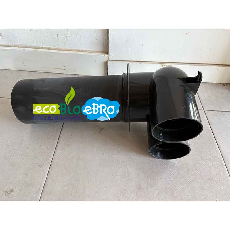 PLENUM SALIDA A TECHO LARGA DE ENTRADA (2 x Ø75:90 mm) y SALIDA (1 x Ø125 mm) ECOBIOEBRO