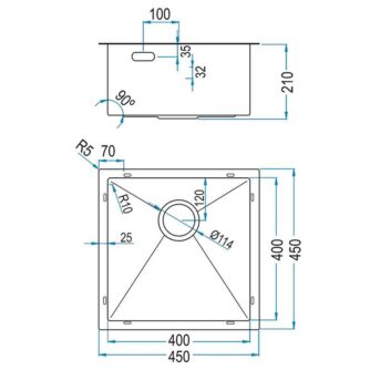 Dimensiones-Fregadero-Absolut-40-acero-inoxidable-(40x40x20-cm)-ecobioebro