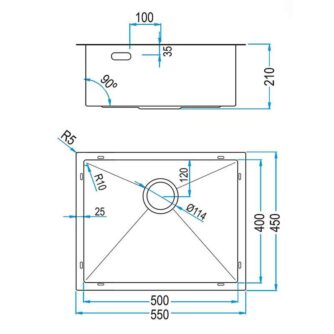 Medidas-Fregadero-Absolut-50-acero-inoxidable-(50x40x20-cm)-ECOBIOEBRO