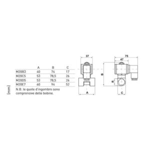 Modelos-Cuerpos-de-válvulas-solenoides-de-acción-directa-normalmente-cerrados-M20D5-(Fantini-Cosmi)-ECOBIOEBRO