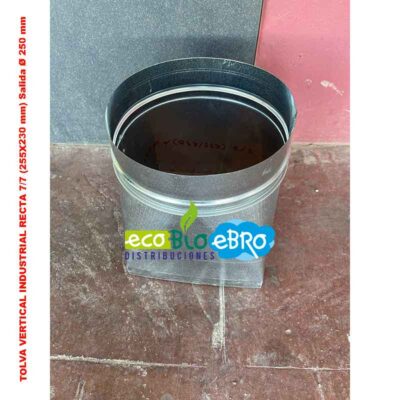 TOLVA-VERTICAL-INDUSTRIAL-RECTA-7-7-(255X230-mm)-Salida-Ø-250-mm-ecobioebro