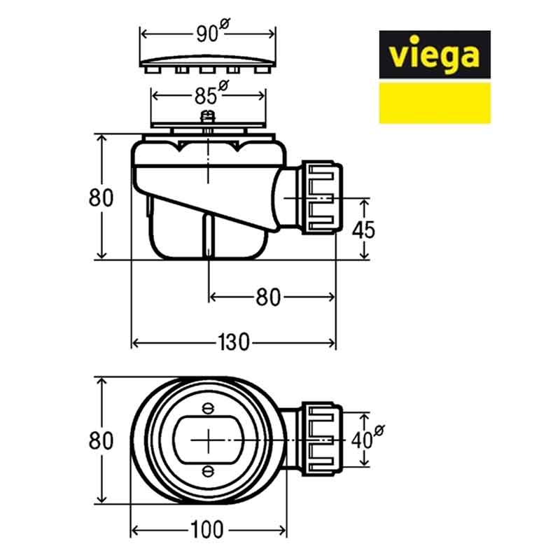 cotas-Desagüe-Válvula-Ducha-Domoplex-65mm-(VIEGA)-ecobioebro