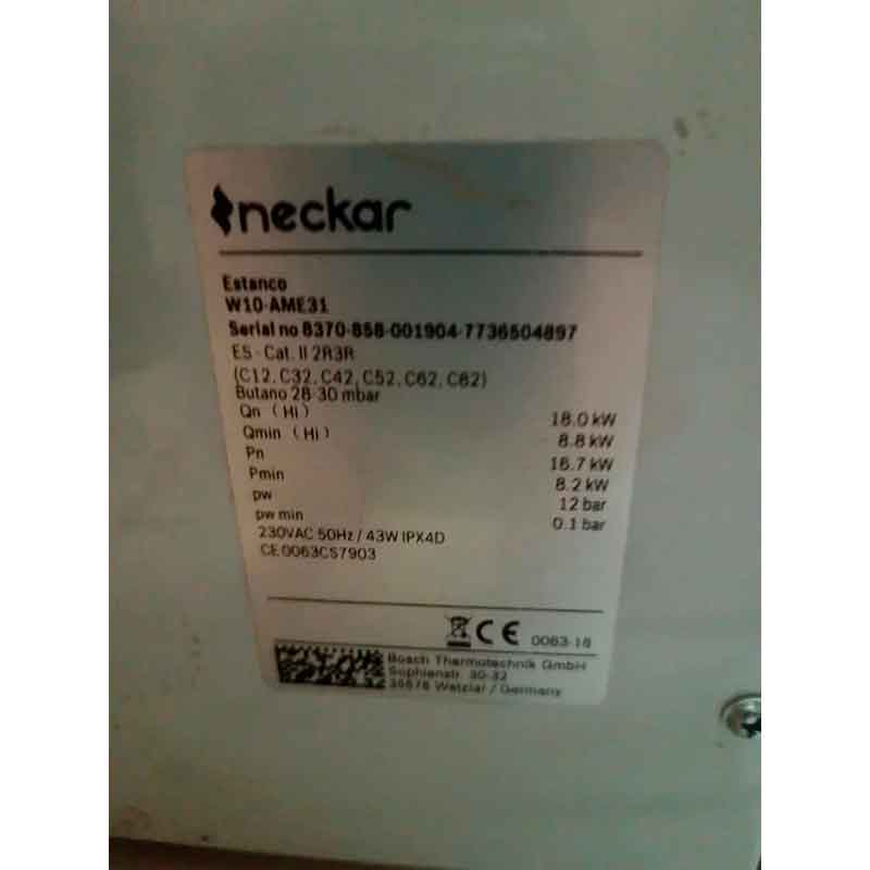 ETIQUETA-CALENTADOR-NECKAR-ESTANCO-W10-AME31-ECOBIOEBRO