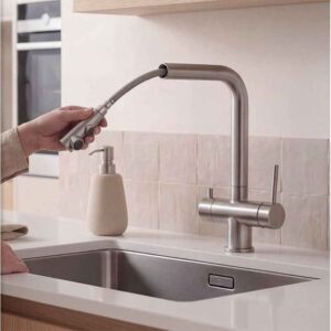 Ambiente Grifo de cocina para osmosis PARIS de 3 vías mate (extensible) ecobioebro