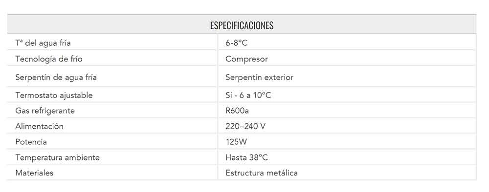 Enfriador de agua BOX HH (Bajo Encimera) ECOBIOEBRO