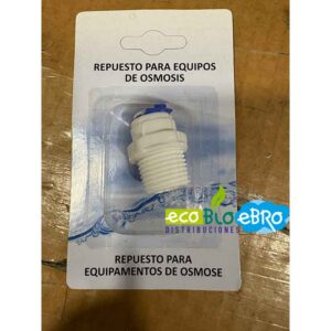 Adaptador de rosca macho 1:2 a tubo 3:8. (QT-22:B) ecobioebro