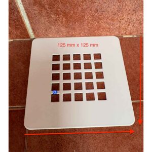 REJILLA DESAGÜE CUADRADA LACADA EN BLANCO 125 x 125 mm (platos de ducha) (Ral 9003)