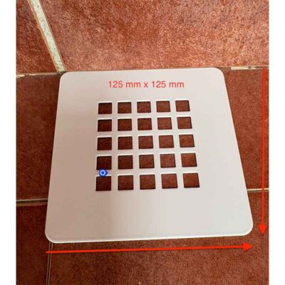 REJILLA DESAGÜE CUADRADA LACADA EN BLANCO 125 x 125 mm (platos de ducha) (Ral 9003)