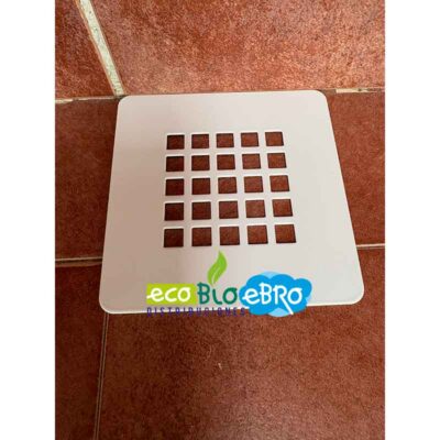 REJILLA DESAGÜE CUADRADA LACADA EN BLANCO 125 x 125 mm (platos de ducha) (Ral 9003) ecobioebro