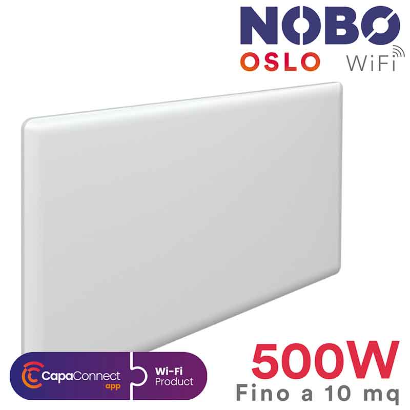 Radiador eléctrico noruego NOBO OSLO WiFi | 500W | hasta 10 m² ecobioebro
