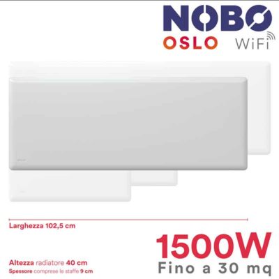 Radiador eléctrico noruego NOBO OSLO WiFi | 1500W | hasta 30 m²