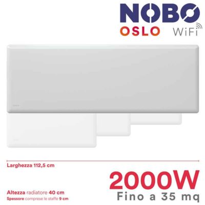 Dimensiones Radiador eléctrico noruego NOBO OSLO WiFi | 2000W | hasta 35 m² ecobioebro