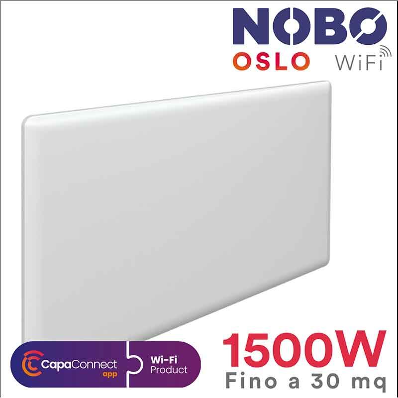 Radiador eléctrico noruego NOBO OSLO WiFi | 1500W | hasta 30 m² ecobioebro